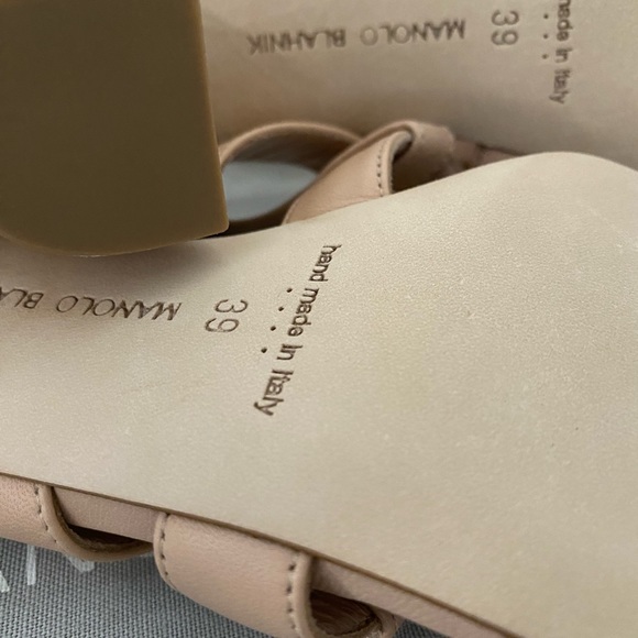 NEW - MANOLO BLAHNIK MEMAARHI LEATHER NUDE SANDAL 39 - Picture 6 of 6